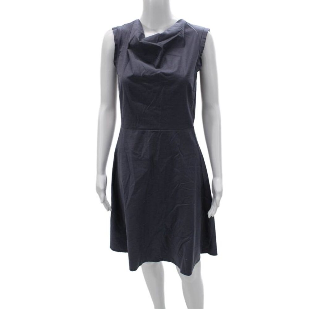 Nix Women A-Line Gray Cowl Neck Sleeveless Knee-Length Dress Size S